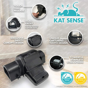 Rat & Chipmunk Traps, Prevents Accidental Triggering with Covered Tunneled Design, Quick Humane Kill, Indoor 'N Outdoor Mouse Snap Traps