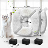 32 Pcs cat fountain replacement filters with 16 pack sponges for 95oz/2.8L, 135oz/4L, 67oz/2L pet drinking fountains