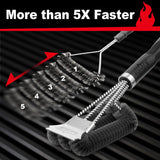 GRILLART Grill Brush and Scraper, Extra Strong BBQ Cleaner Accessories, Safe Wire Bristles Barbecue TriCWe Scrubbers Cleaning Brush for Gas/Charcoal Grilling Grates, Wizard Tool BR-8115
