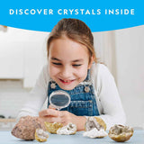 National Geographic 10 Premium Geodes STEM Kit with Goggles, Display Stands, and Learning Guide