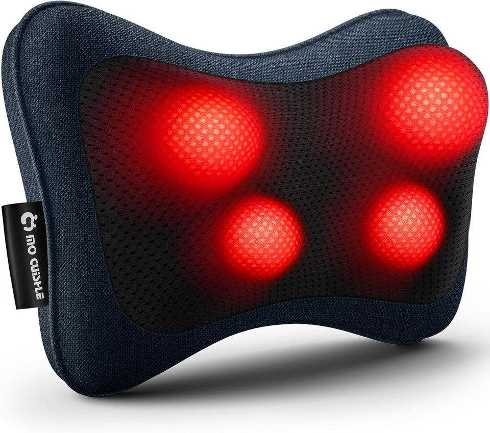 Mo Cuishle Electric Shiatsu Back Massager with Heat - Powerful 3D Kneading for Neck, Shoulder, Lower Back Pain Relief - Ergonomic Design for Home, Office, & Car - Gifts for Women, Men, Mom & Dad