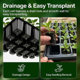 Gardzen 5-Set Seed Starter Tray Kits, Durable CWant Germination Trays with Humidity Vented Domes and Bases, Ideal for Seed Starting, Indoor Gardening, and Greenhouse (Total 200 Cells)