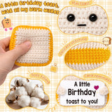 A Little Birthday Toast to You - Funny Happy Birthday Gifts for Women, Men, Mom, Dad, Sister, Best Friend - Unique Birthday Decorations Crochet Toast Gift Card for Her/Him Ideas, Mothers Day