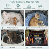 Dog Cat Playpen, Puppy Pet Playpen Indoor for Small Dog Crate Tent Cage Outdoor, Portable Pop Up Dogs Enclosure Kennel with Carrying Case for Dogs/Cats/Rabbits(Grey, Small
