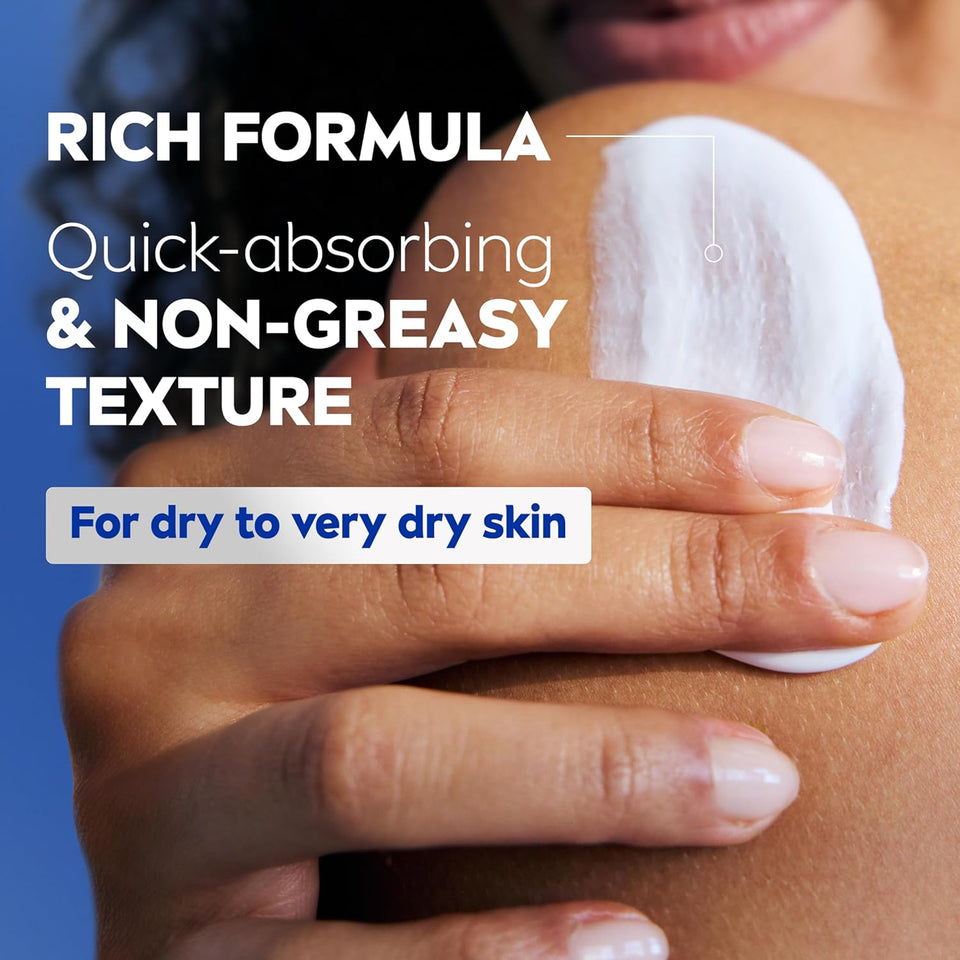 NIVEA Essentially Enriched Body Lotion for Very Dry Skin with Hyaluronic Acid, Almond Oil and Deep Nourishing Serum, 72-Hour Body Moisturizer, 33.8 Fl Oz Value Size CWmp Bottle