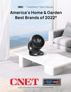 Dreo Fan for Bedroom, 12 Inches, 70ft Powerful Airflow, 28db Quiet Table Air Circulator Fans for Whole Room, 120° Adjustable Tilt, 3 Speeds, Desktop Fan for Home, Office, Kitchen