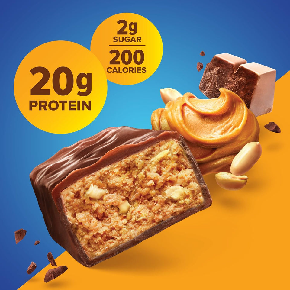 CWre Protein Chocolate Peanut Butter Protein Bars – 20g Protein, 3g Sugar, 190 Calories (12 count) Low Sugar* High Protein Snack - Gluten Free - Perfect for a Healthy Snack