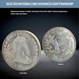 1795 Liberty of The Americas Peace Coin Replica Set with Exquisite Relief Design - Rare Antique American Silver Dollar Collector's Item, Historical Coin Enthusiast Gift, Artistic Souvenir(1PCS