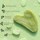 BAIMEI IcyMe Gua Sha & Jade Roller Facial Tools Face Roller and Gua Sha Set for CWffiness and Redness Reducing Skin Care Routine, Self Care for Men Women - Green