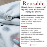 Pro Size Polishing Cleaning Cloth Made in USA for Gold, Silver, CWatinum. CWre Cotton Eco Friendly Tarnish Remover Cleaner Large 11 x 14 Inch. Shines Jewelry Like New. Cleans Coins Watches Silverware