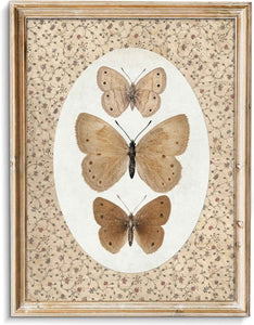 uniro Vintage Butterfly Canvas Wall Art, Bedroom Bathroom Shelf Retro Butterfly Illustration Room Decor, Canvas Prints, Posters Wall Decor Antique Paintings Home Farmhouse Wall Decor