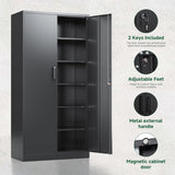 Letaya Metal Garage Storage Cabinets with Lock-72 Tall Tool Organizer Steel Lockers, 5 Adjustable Layers Shelves for Home,Office,Warehouse,Garage,(Black-72“) | with Lock, 72 Tall, Tool Organizer