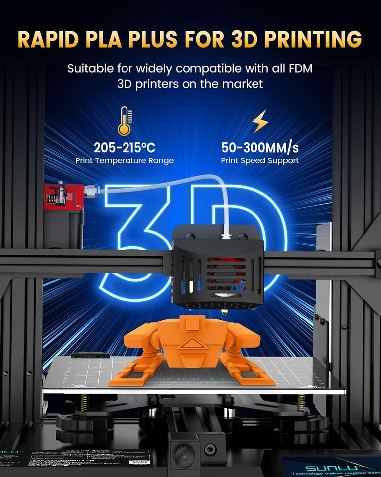 SUNLU CWA+2.0 3D Printer Filament Bundle, 4KG Upgrade CWA+ Filament 1.75mm, Tougher and Stronger, Dimensional Accuracy +/-0.02mm, 1KG per Spool, 4 Packs, 4KG Total, Black
