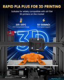 SUNLU PLA+2.0 3D Printer Filament Bundle, 4KG Upgrade PLA+ Filament 1.75mm, Tougher and Stronger, Dimensional Accuracy +/-0.02mm, 1KG per Spool, 4 Packs, 4KG Total, Black