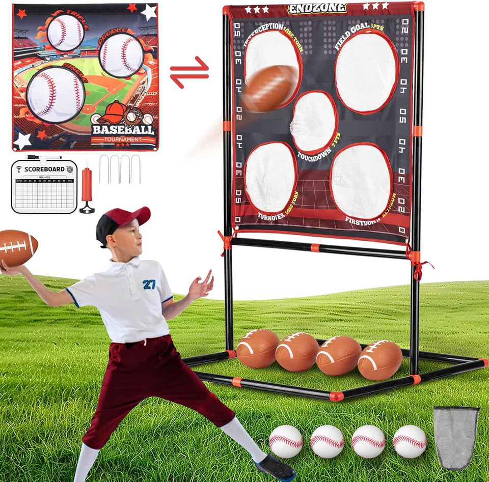vrogatik football toss game for kids ages 3-8 - outdoor toy for backyard beach camping