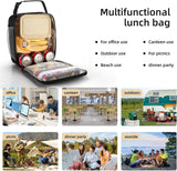 Lovoeo Lunch box Lunch bag for men women Insulated Lunchbox Lunch bags for Work Picnic Travel (Black)