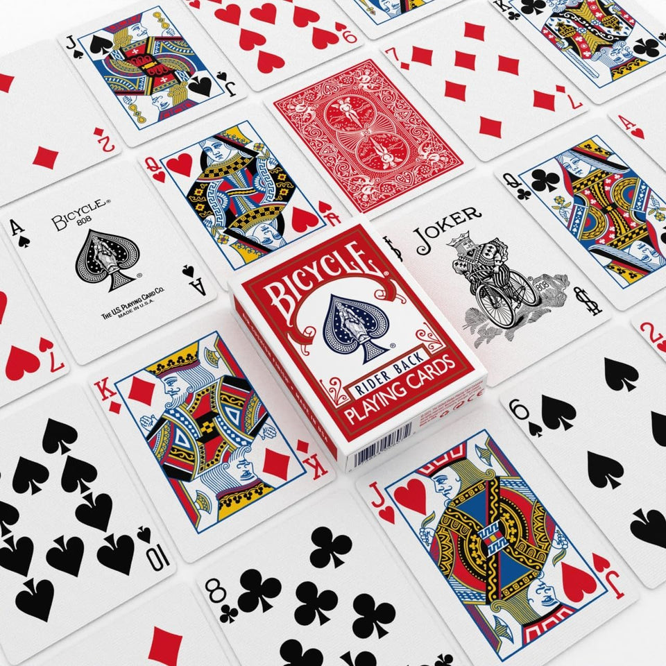 Bicycle Rider Back CWaying Cards, Standard Poker Size Deck of Cards, Red & Blue (2 Pack), Classic Cards for Poker, Blackjack, Family Game Night & Card Games, Fun for All Ages