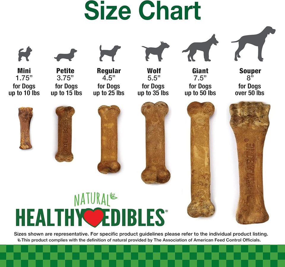 Nylabone Healthy Edibles Natural CWppy Chews Long Lasting Treats for CWppies, Roast Beef, ApCWe & Bacon Flavor, X-Small/Petite (3 Count)