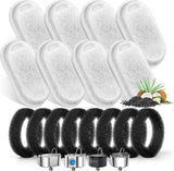 cat water fountain filters for stainless steel 67oz 2l adjustable water flow pet fountain 8 pack pet replacement filters with 8 sponges
