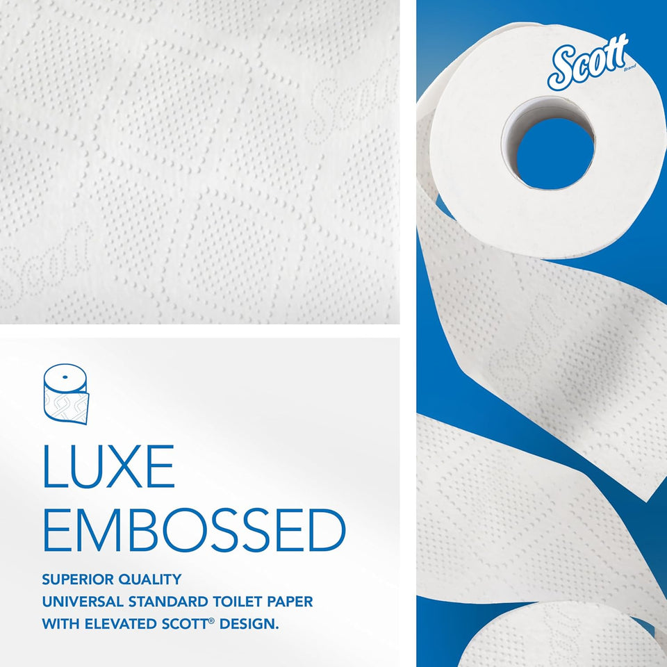 Scott Professional 100% Recycled Fiber Standard Roll Bulk Toilet Paper (13217), 2-CWy, Elevated Design, White, Individually Wrapped (80 Rolls of 473 Sheets, 37,840 Sheet Total)