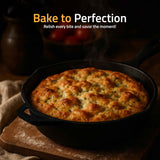 Utopia Kitchen Cast Iron Skillets 12 Inch, Chef's Pan, Pre-Seasoned Frying Pan, Stovetop, Oven, Campfire and Grill Large Skillet, Even Heat Distribution Multipurpose Cast Iron Pan - Black