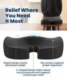 Everlasting Comfort Doctor Recommended Memory Foam Seat Cushion for Office Chairs & Car - Ergonomic Office Desk Accessories - Cushions for Tailbone Pain Relief, Sciatica (Black, Large)