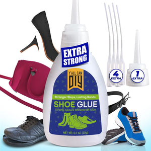 Y’allCanDiy Super Glue for Shoe. Heavy Duty Shoe Adhesive for Shoe Sole Repair and Applicable as Waterproof Boot Shoe Repair Glue. Cyanoacrylate Based CA Glue for Rubber Soles