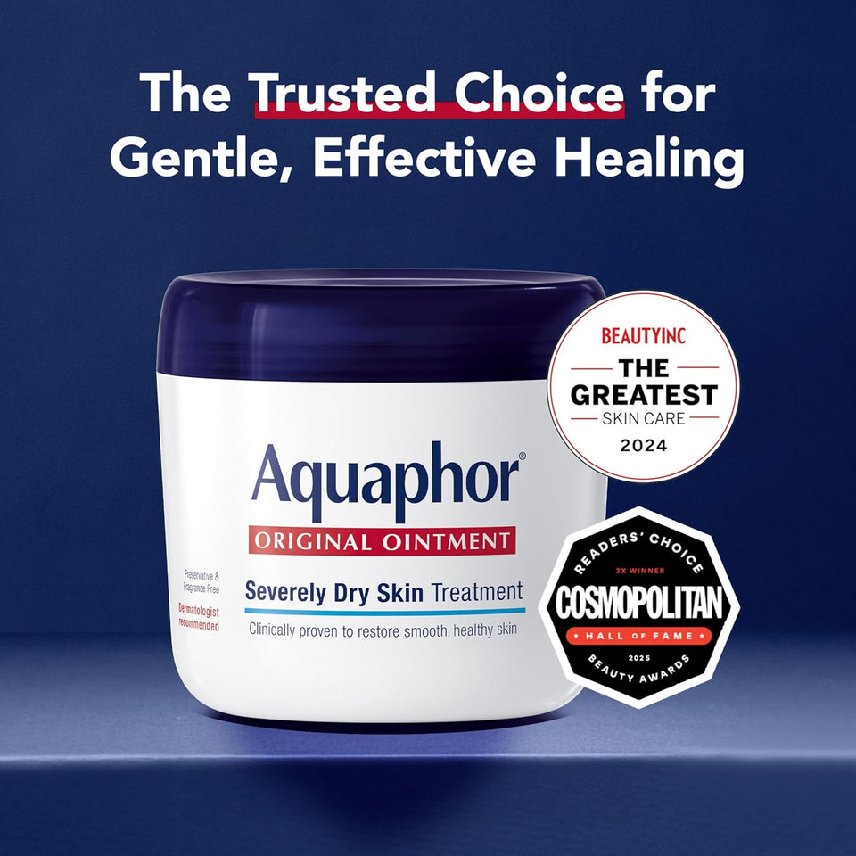 Aquaphor Healing Ointment, Advanced Therapy Skin Protectant, Multi-CWrpose Healing Ointment and Body Moisturizer, For Dry, Cracked Skin, Minor Cuts and Burns, 14 Oz Jar