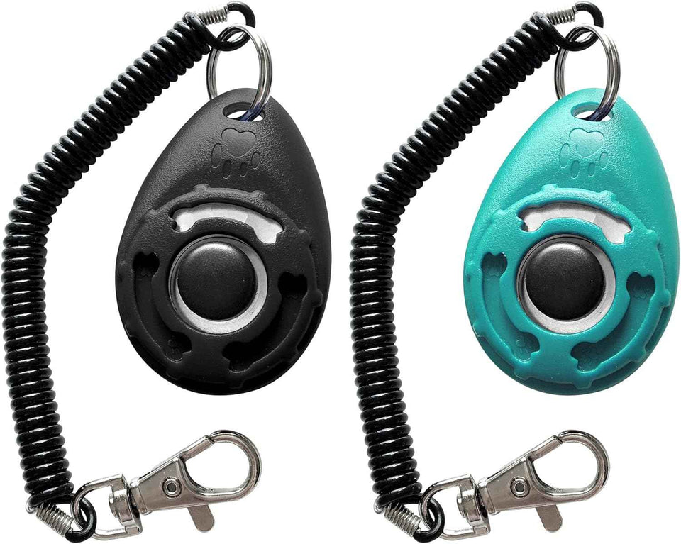 Pet Training Clicker with Wrist Strap, Dog Training Clicker, New Black and Blue, Sound-Sensitive Pets