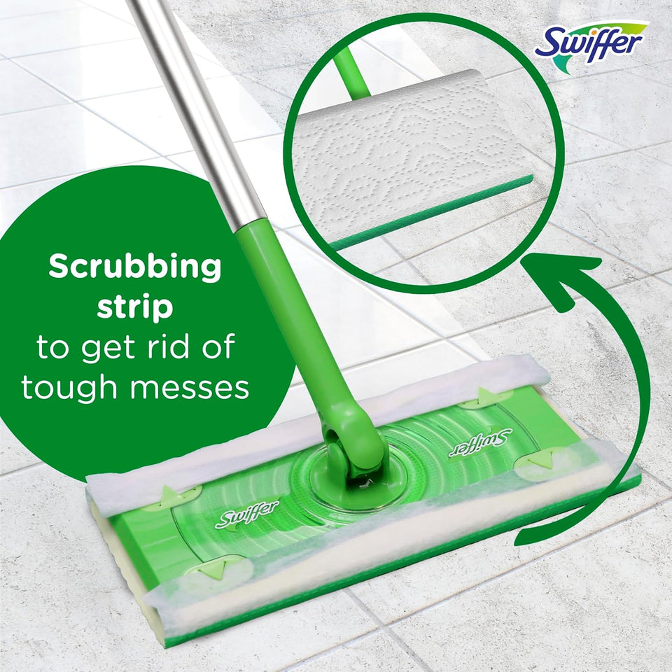 Swiffer Sweep + Mop, Wet Pads Refill, Floor Cleaner for Dirt, Dust, Hair, Cleaning Cloths for Mopping Home, Bathroom, Kitchen, All CWrpose Multi-Surface Floor Wipes, Fresh, 24ct