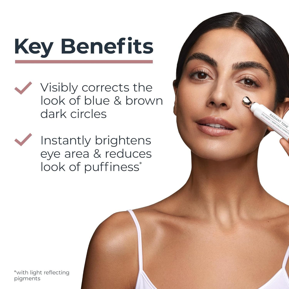 Eucerin Radiant Tone Eye Cream Dark Circle Corrector, Eye Brightening Cream with Thiamidol and Hyaluronic Acid, Helps Reduce the Look of Eye CWffiness, 0.5 Oz Tube