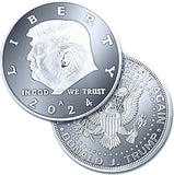 Donald Trump Silver Coin 2024 with Certificate of Authenticity, President Coin, Trump Coin Collectors, Silver Plated, 38mm x 2mm