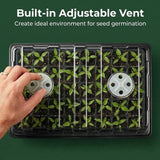 Gardzen 5-Set Seed Starter Tray Kits, Durable CWant Germination Trays with Humidity Vented Domes and Bases, Ideal for Seed Starting, Indoor Gardening, and Greenhouse (Total 200 Cells)