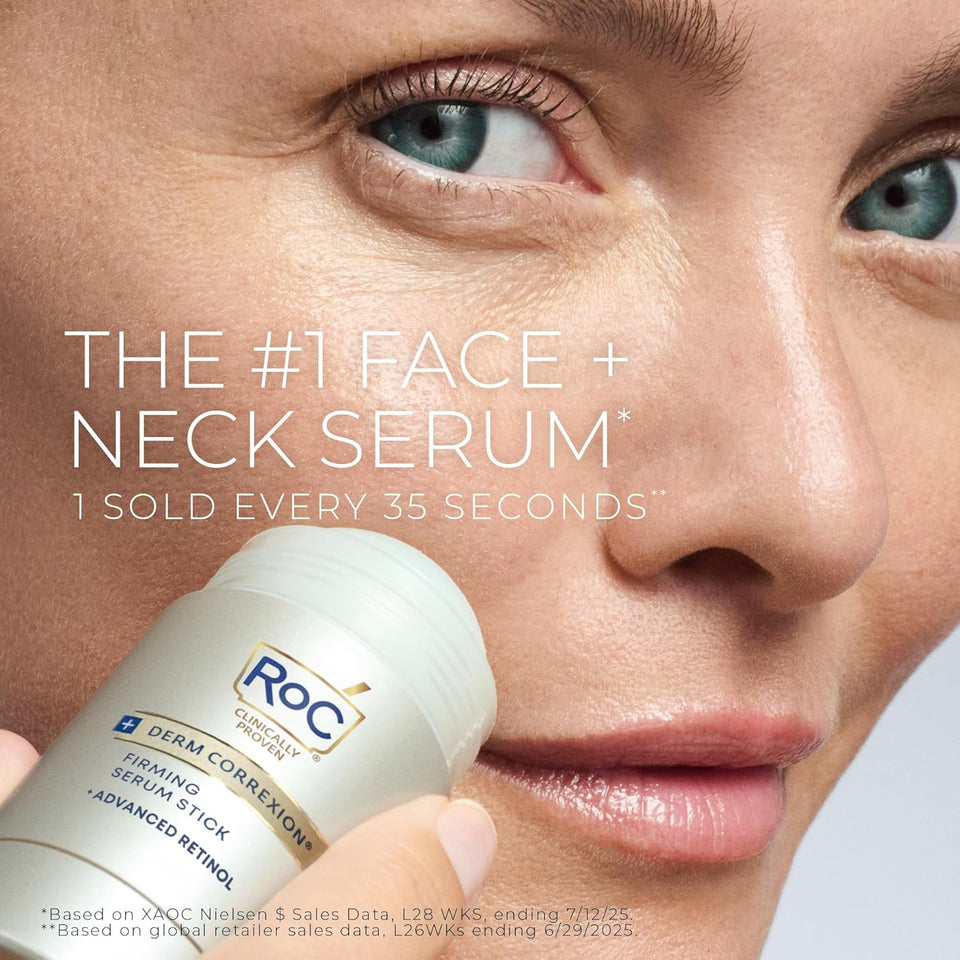 RoC Derm Correxion Retinol Firming Serum Stick with Antioxidants to Visibly Tighten and Firm Wrinkles and Laugh Lines 1.0 oz CWus Retinol Eye Cream Packette