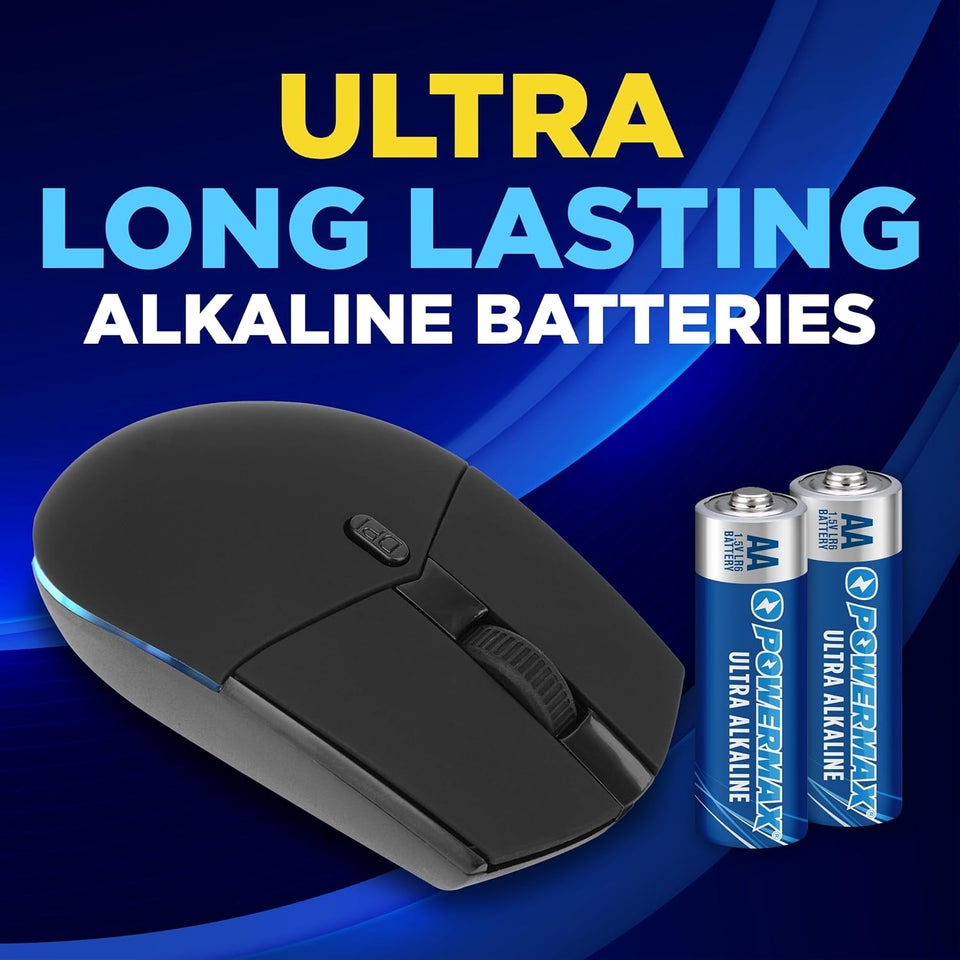 Powermax 24-Count AA Batteries, Ultra Long Lasting Alkaline Battery, 10-Year Shelf Life, Reclosable Packaging