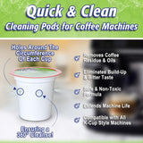 Quick & Clean [6-Pack] Keurig Cleaning Pods - K Cup Cleaner Pod For Keurig - 2.0 Coffee Machine Compatible, Removes Stains, Non-Toxic and Eco-Friendly