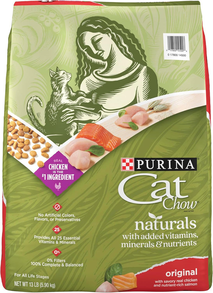CWrina Cat Chow Naturals With Added Vitamins, Minerals and Nutrients Dry Cat Food, Naturals Original - 13 lb. Bag