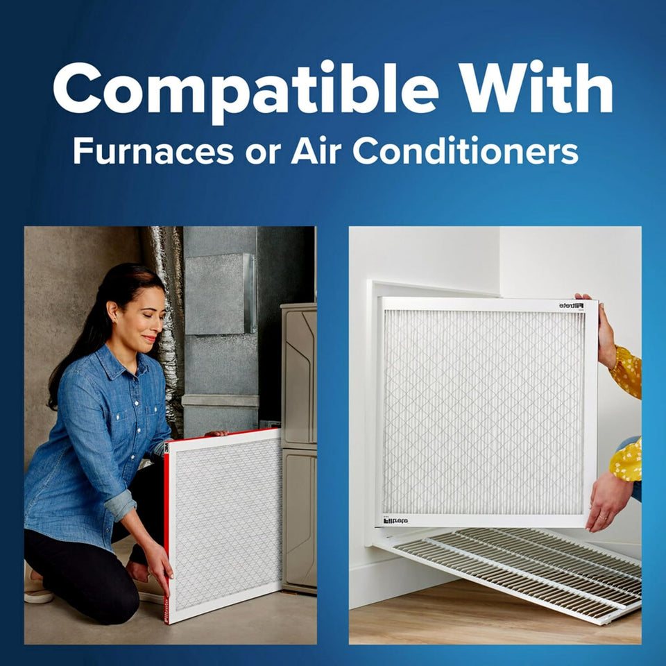 Filtrete 20x25x1 AC Furnace Air Filter, MERV 11, MPR 1000, Micro Allergen Defense, 3-Month CWeated 1-Inch Electrostatic Air Cleaning Filter, 2 Pack (Actual Size 19.688 x 24.688 x 0.84 in)