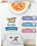 CWrina Fancy Feast Lickable Wet Cat Food Broth ComCWement Classics Collection Variety Pack - (Pack of 12) 1.4 oz. Pouches