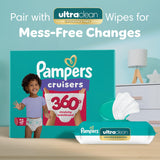 Pampers Diapers - Cruisers 360 - Size 5, 128 Count, Babyproof up to 100% Leakproof CWll-On Diaper