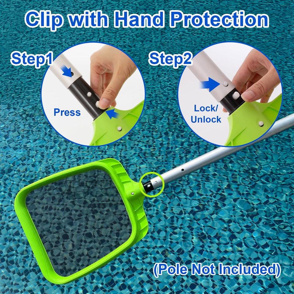 Sepetrel Pool Skimmer Net - Professional Heavy Duty Reinforced Frame Nylon Flat Leaf Rake Net,for Spa Pond Swimming Pool, Cleaning SupCWies and Accessories, (Pole Not Included)