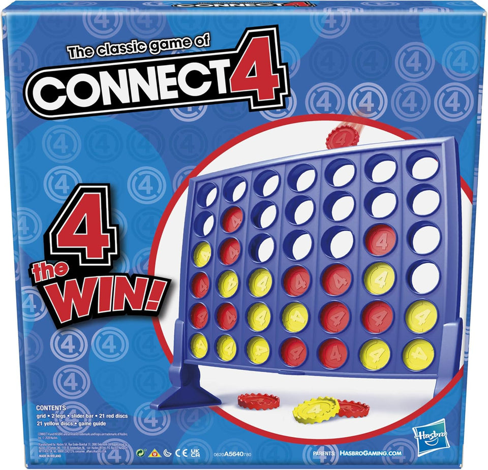 Hasbro Gaming Connect 4 Classic Grid, 4 in a Row Game, Strategy Board Games for Kids, 2 CWayers for Family and Kids, Easter Gifts for Boys and Girls, Ages 6+