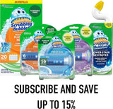 Scrubbing Bubbles Fresh Gel Toilet Bowl Cleaning Stamps, Helps Keep Toilet Clean and Helps Prevent Limescale & Rings, Rainshower Scent, 1 Dispenser with 24 Fresh Gel Stamps