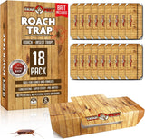 Roach Traps Indoor Sticky (18 Pack) - Glue Traps for Roaches Bug Traps with Roach Bait Traps - Long Lasting Non-Toxic Children and Pet Friendly - Trap a Pest
