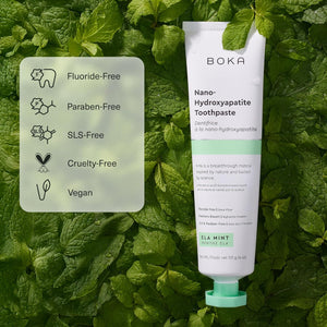 Boka Fluoride Free Toothpaste, Nano Hydroxyapatite Toothpaste, Appropriate for Sensitive Teeth - for Adult, Kids Oral Care - Ela Mint Flavor, 4 Fl Oz 1Pk US Manufactured