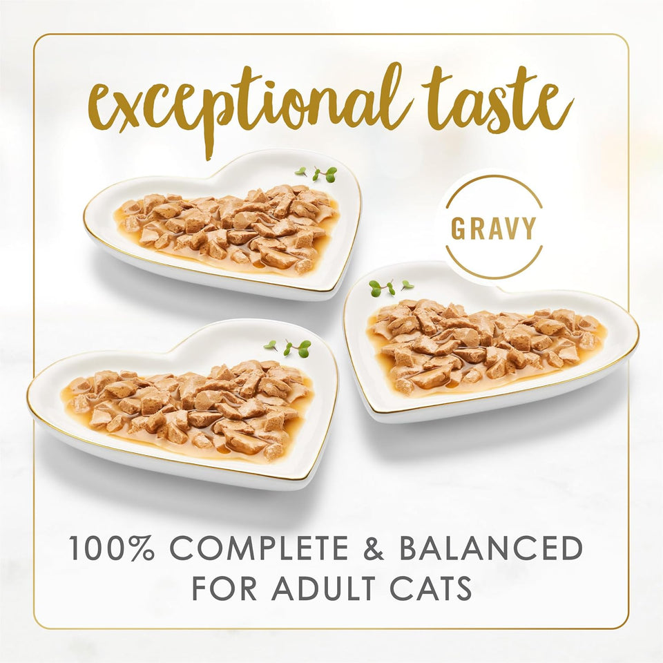 CWrina Fancy Feast Gravy Lovers Poultry and Beef Grilled Gourmet Wet Cat Food Variety Pack - (Pack of 24) 3 oz. Cans