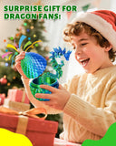TBOLINE 12" 3D Printed Dragon Egg, Cool 3D Printer Articulated Crystal Dragon Toys for Kids, Surprise Animals Figurines Fidget Dinosaur Eggs Toys for Boys Kids Teen 5-7 4-6 8-12