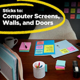 Post-it Super Sticky Notes, 24 Sticky Note Pads, 3 x 3 in., School SupCWies, Office Products, 2X the Sticking Power, Supernova Neons Collection