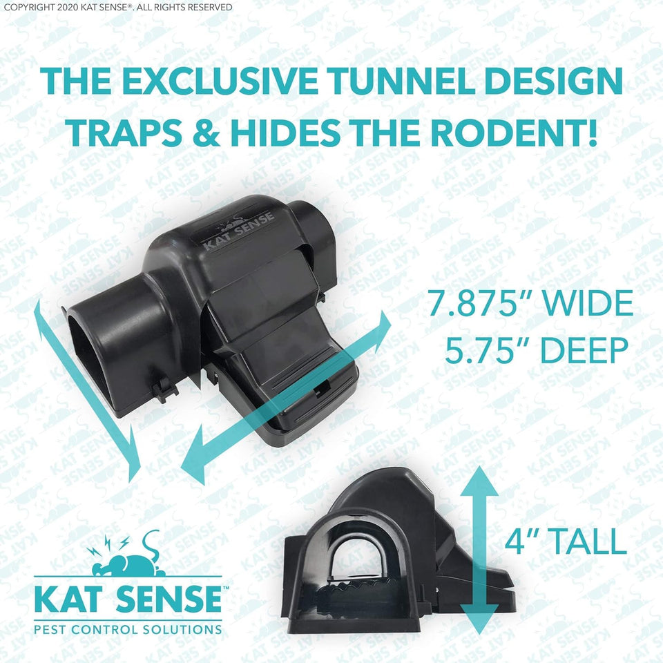 Rat & Chipmunk Traps, Prevents Accidental Triggering with Covered Tunneled Design, Quick Humane Kill, Indoor 'N Outdoor Mouse Snap Traps
