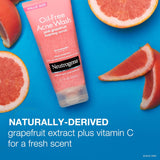 Neutrogena Oil-Free Acne Face Wash Pink Grapefruit Foaming Scrub - Facial Cleanser with Salicylic Acid for Clear Skin, Exfoliating Acne Treatment for Oily Face, 6.7 fl. oz., 3-Pack